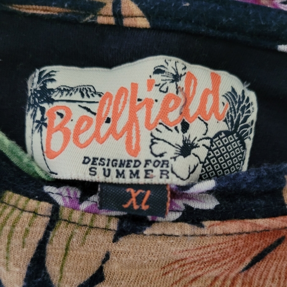 The Hawaiian Print Tee Navy Short Sleeve T-shirt Bellfield XL - Picture 5 of 5
